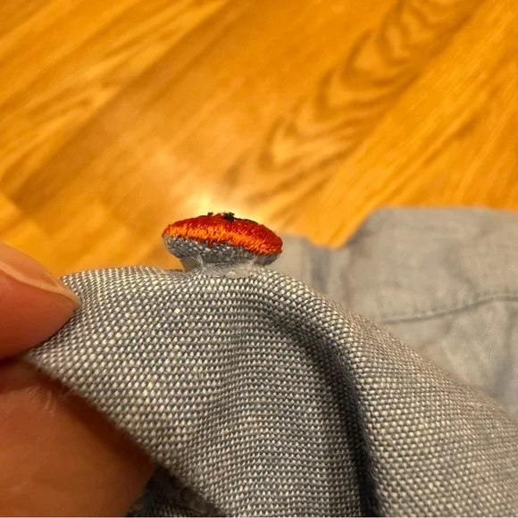 Karen Scott Chambray Halloween Button Up Shirt 100% Cotton Sz XL - Picture 7 of 7